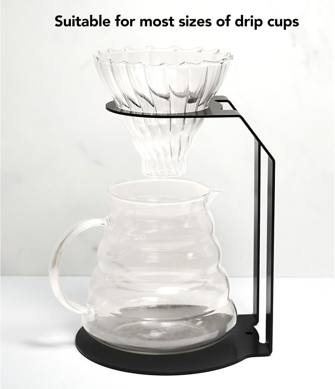 Tissting Pour Over Coffee Station Iron Pour Over Coffee Stand Dripper Rack Coffee Filter Holder for Home Cafe Office Black(18.3x14.4x14cm/7.2x5.7x5.5in)