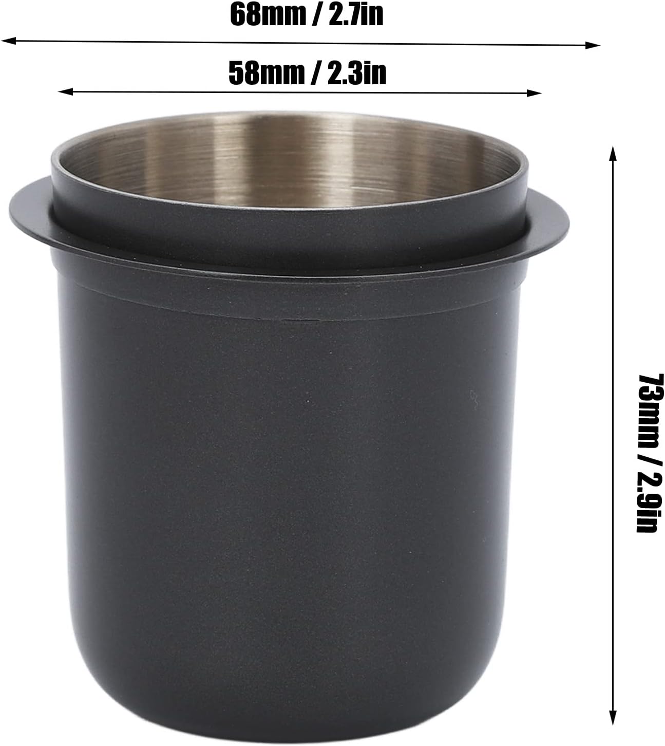 58mm Stainless Steel Dosing Cup, Espresso Coffee Powder Cup Crema Coffee Tool for Coffee Machine(#3)