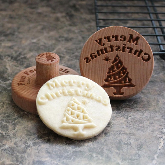 Wood Cookie Stamp, 2.5 Inch (Merry Christmas CS-106)