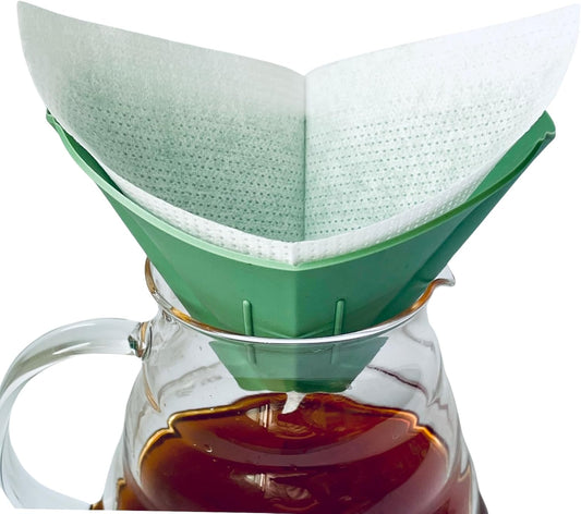 Pour-over Coffee Set for Home/Outdoor Adventures, Includes 80 Disposable Fabric Filters & 1 Dripper, Brew for 1-2 Cups, Enhanced Extraction Filters for Brewing Smooth & Flavorful Coffees