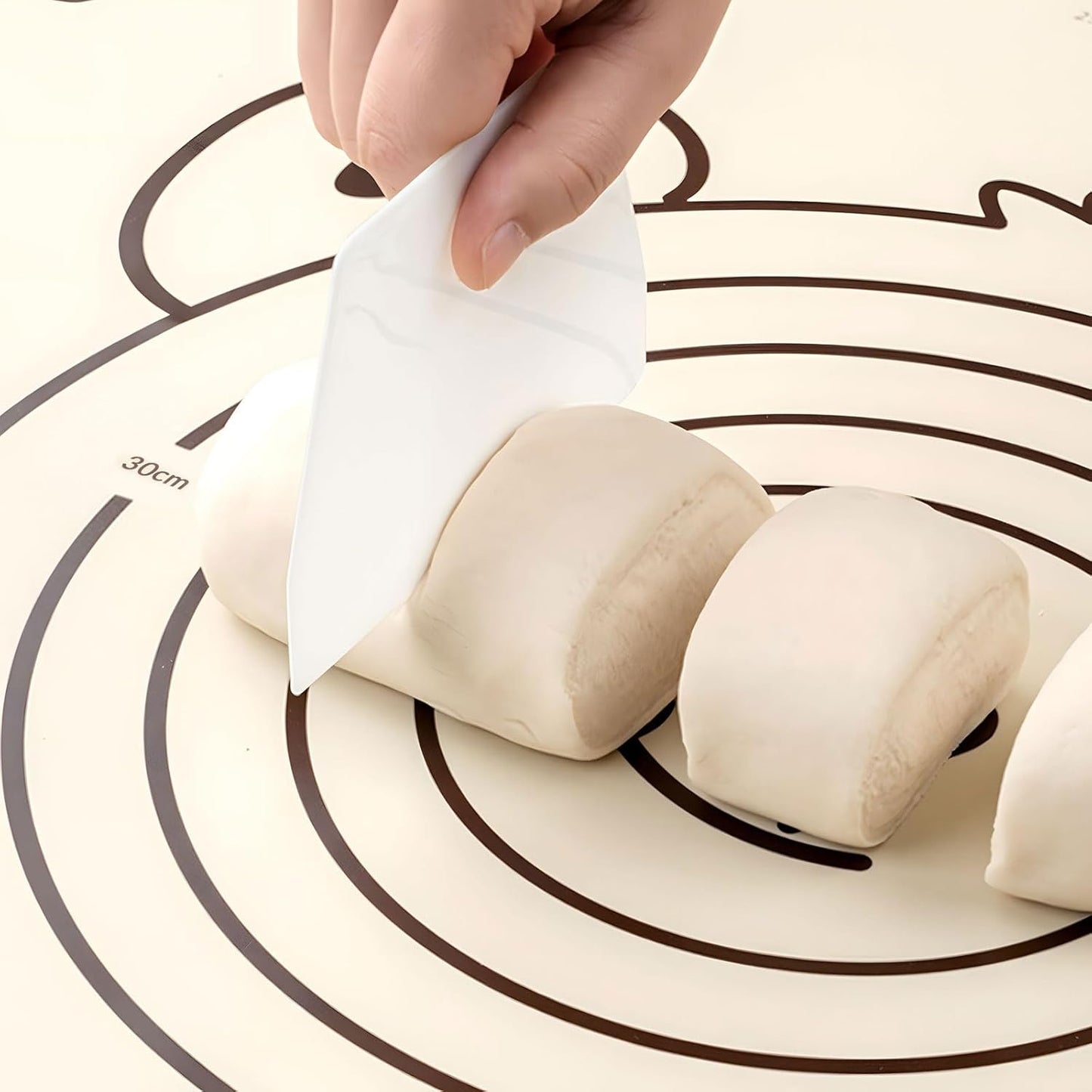 Little Bear Pastry Mat Set:Silicone Pastry Mat with Cake Scraper Rolling Pin Pastry Brush for Baking (standard, count, 4)