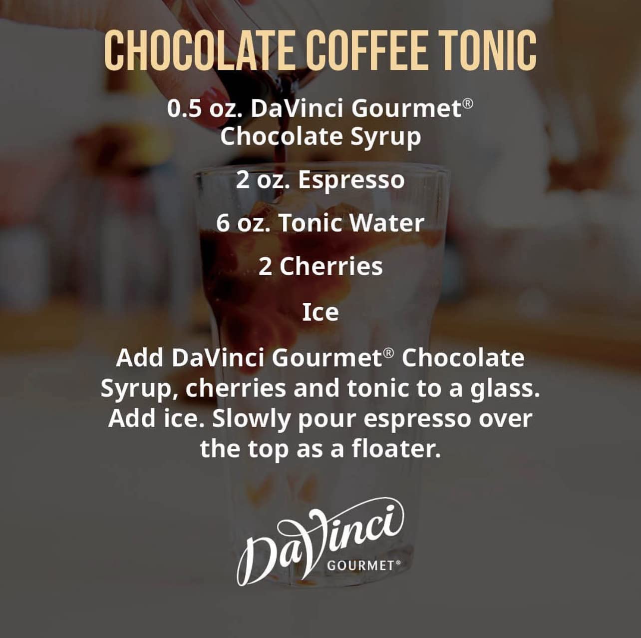 DaVinci Gourmet Classic Chocolate Syrup, 25.4 Fluid Ounces (Pack of 4)