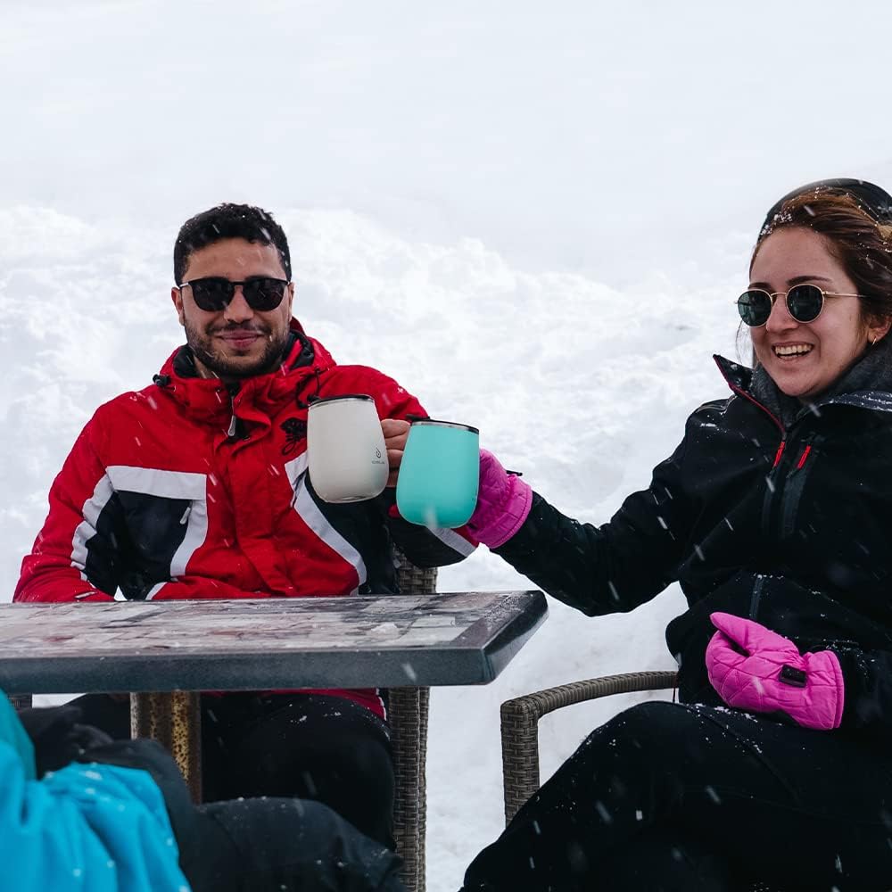 Ideus 16 oz (470 ml) Insulated Coffee Mug with Handle and Lid, Double Wall Stainless Steel Vacuum Thermal Coffee Mug, Travel Coffee Cup Thermal Cup for Home and Office (Mars Celadon)