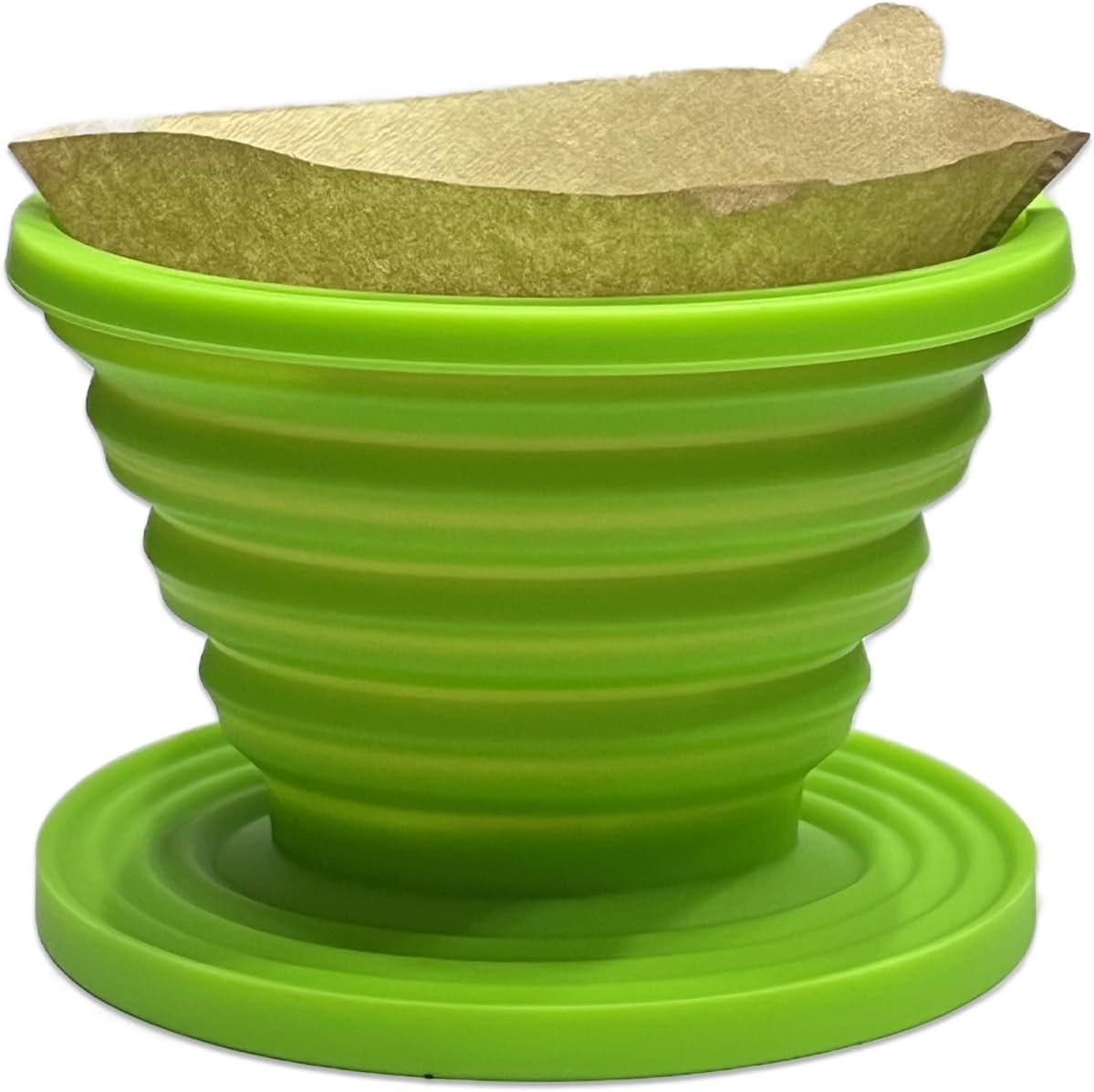 Collapsible Coffee Maker Filter, Reusable Coffee Dripper, Rubber Coffee Maker with 5Pcs Paper Filters, for Home, Camping, Travel, Office