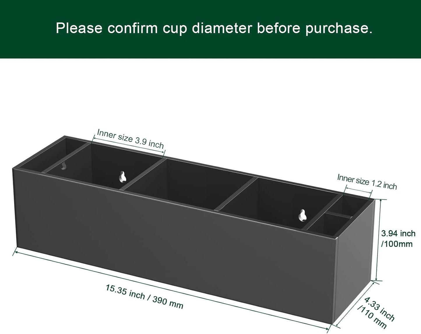 Triple Cup Holder with Marker Slot, Party Cup Dispenser Acrylic Cup Organizer Mark Your Cup and Drink Up Caddy Modern Bar Counter Decor, Black