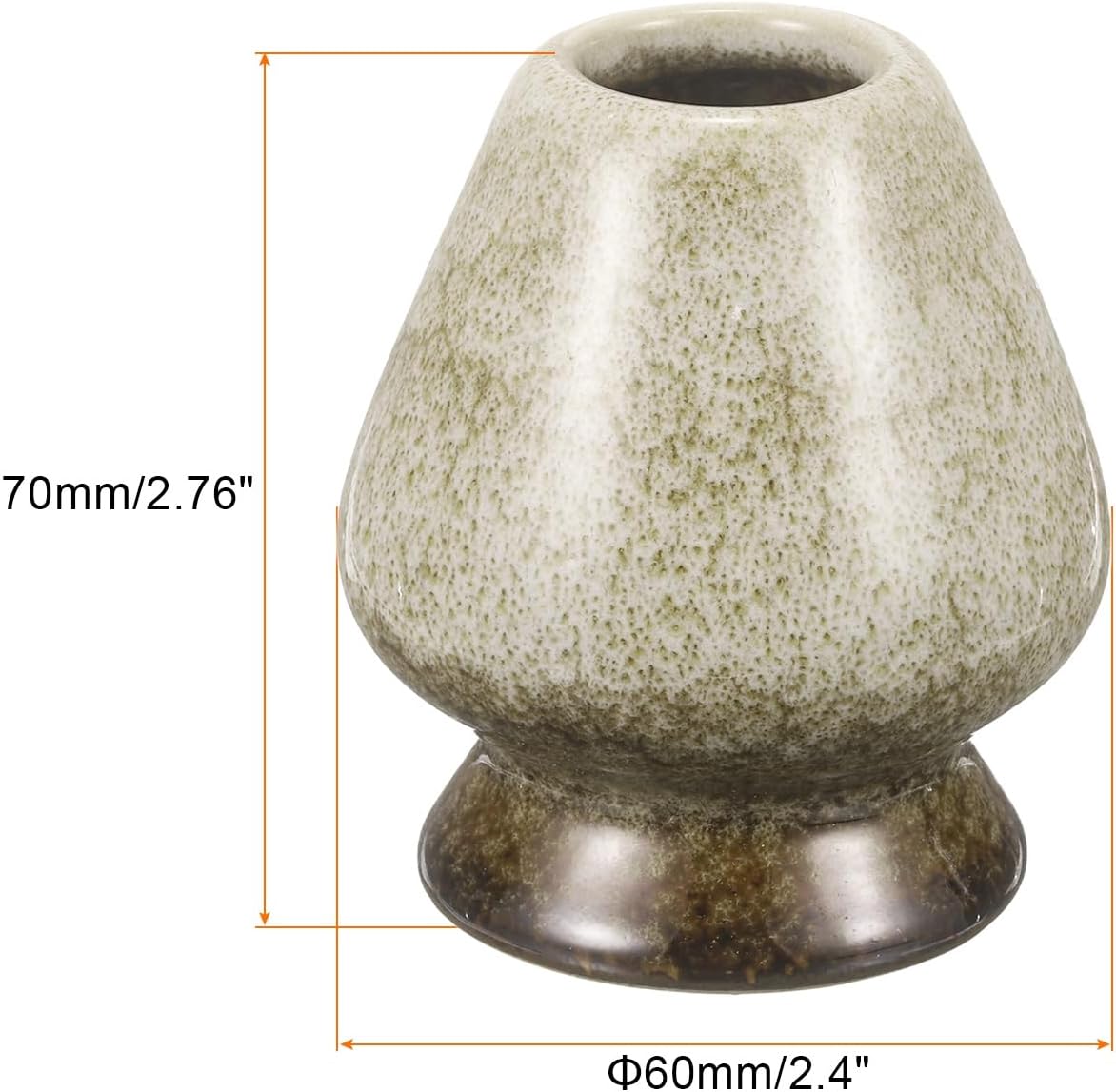 HARFINGTON Ceramic Chasen Stand 70mm Matcha Whisk Holder Teas Set Whisks Stand Traditional Matcha Tea Chasen Holder Tea Set Accessories for Tea Tasting, Yellow