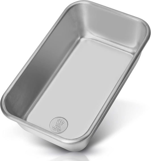 Ultra Cuisine Aluminum Loaf Pan for Baking Bread - 9.5x5 inch Loaf Pan, 1lb - Easy Clean, Quality, Durable Bread Tin - Commercial Aluminum Bread Pan for Baking Banana Bread, Cakes, Casseroles, Loaves