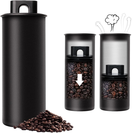 Vacuum Coffee Canister, 53oz Air Seal for Coffee Bean Storage, Stainless Steel Food Storage Container, Preserves Freshness Longer, Airtight Coffee Storage for Grounds & Whole Beans