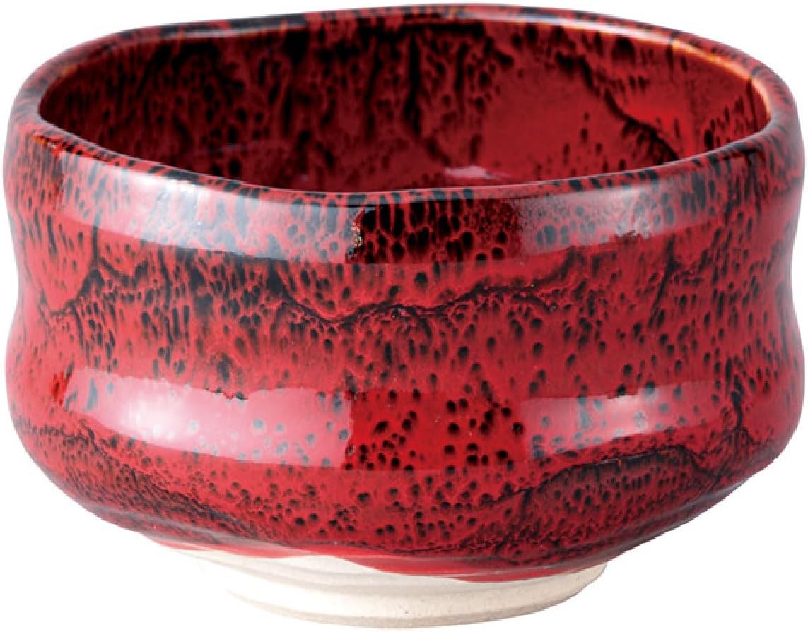 Japanese Traditional Handcrafted Matcha Chawan Tea Bowl Cup Ceremony Tableware Pottery (Tenmoku Beninagare)