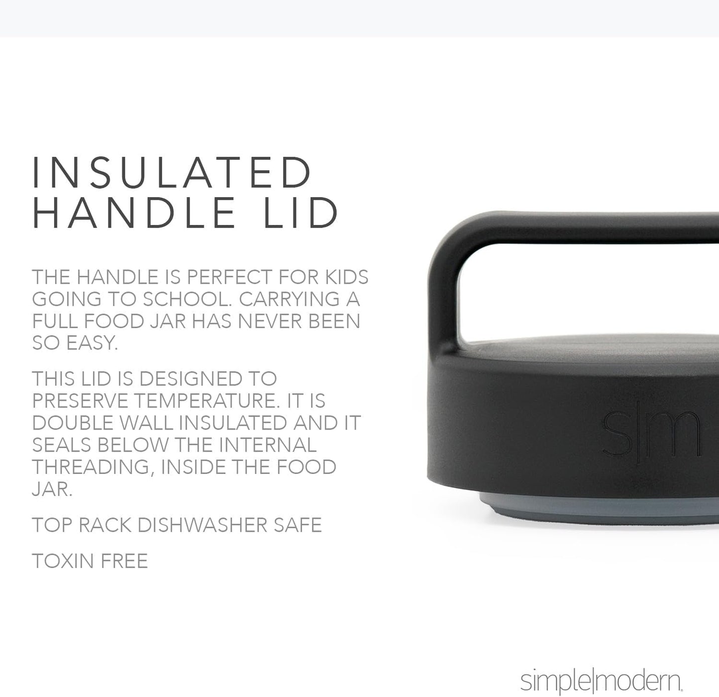 Simple Modern Food Jar for Hot Food | Reusable Stainless Steel Vacuum Insulated Leak Proof Lunch Storage for Smoothie Bowl, Soup, Oatmeal | Provision Collection | 12oz | Midnight Black