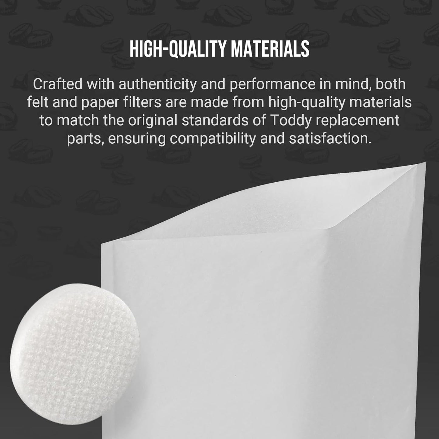 Complete Filter Replacement Set for Toddy Cold Brew System - Includes 10 Reusable Felt Filters and 50 Paper Filter Bags