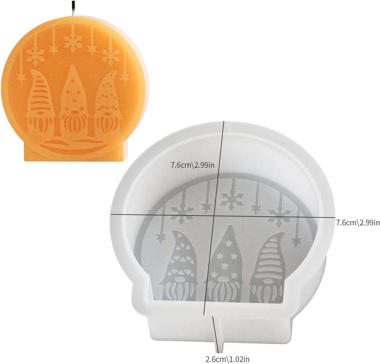Silicone Santa Claus Mold - Silicone Resin Casting Molds for Candle & Resin & Soap Craft Supplies