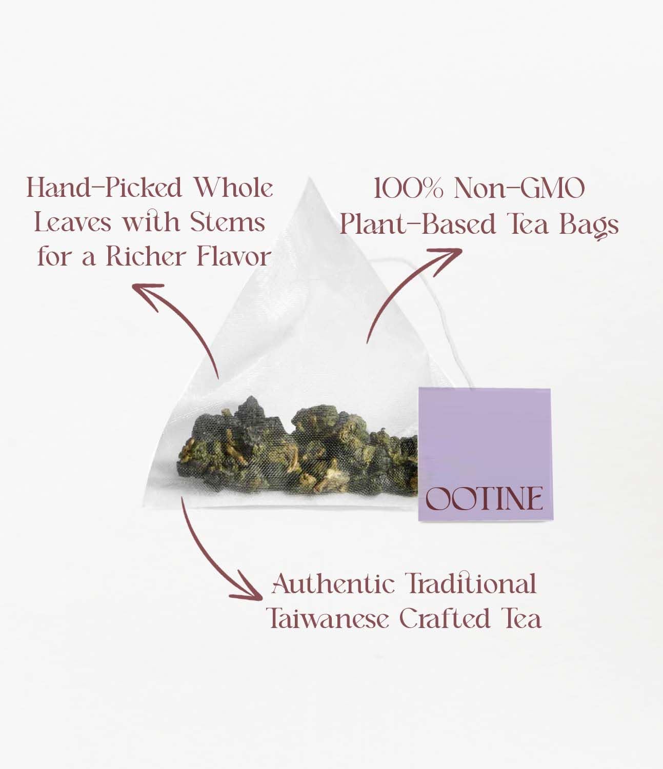 OOTINE | Morning Breeze Taiwan Oolong Tea (12 Sachets) | Lightly Oxidized for a Fresh, Green-Tea-Like Taste | Sugarcane & Freesia Notes | Hand-Picked Whole Leaves, Plastic-Free Sachets | Supports Gut Health & Multiple Infusions, Travel-Ready