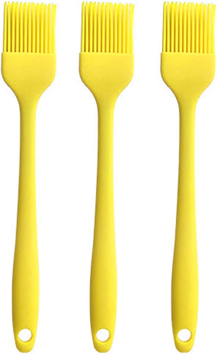 Silicone brush, Oil Brush for BBQ Kitchen Cooking Baking and Grilling (3 PCS,yellow)