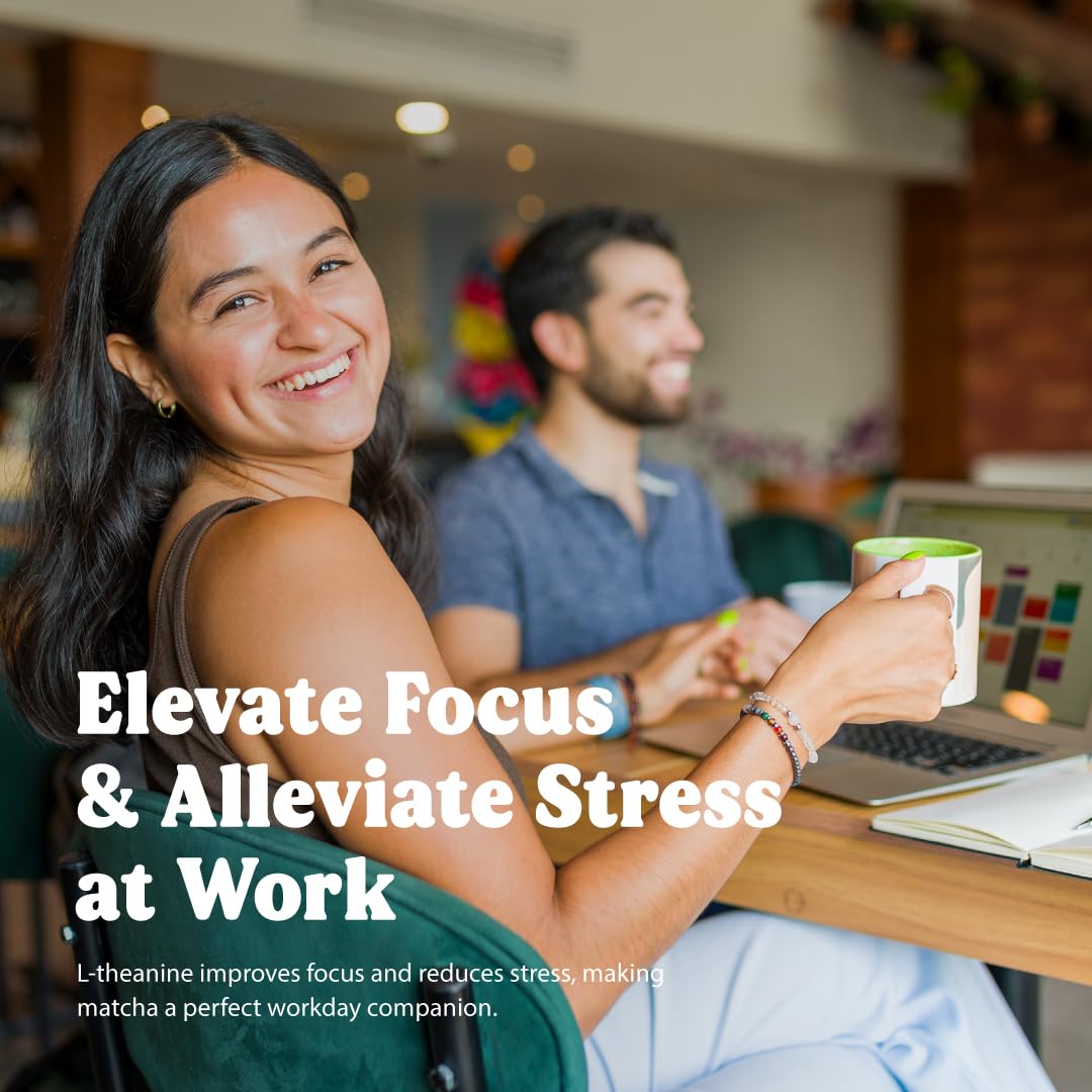 GRIN MOOD Matcha Organic Green Tea Powder - Decaffeinated Green Tea, Authentic Korean Matcha, Halal (1.06oz, Ceremonial Grade)