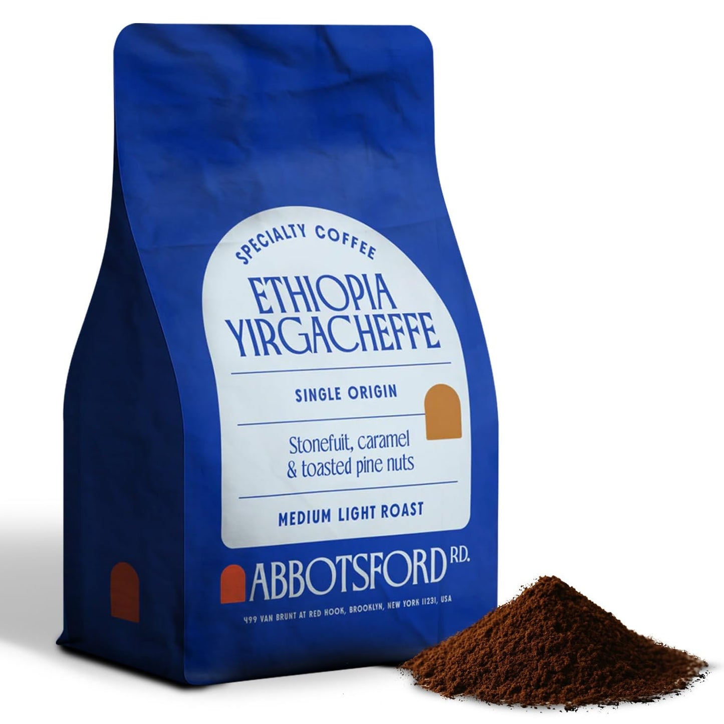 Ethiopia Yirgacheffe Ground Coffee, Medium-Light Roast Ground Coffee with Stone Fruit, Caramel & Toasted Pine Nuts, Specialty Coffee, Single Origin 12oz Bag, Perfect Flavored Ethiopian Coffee Gift
