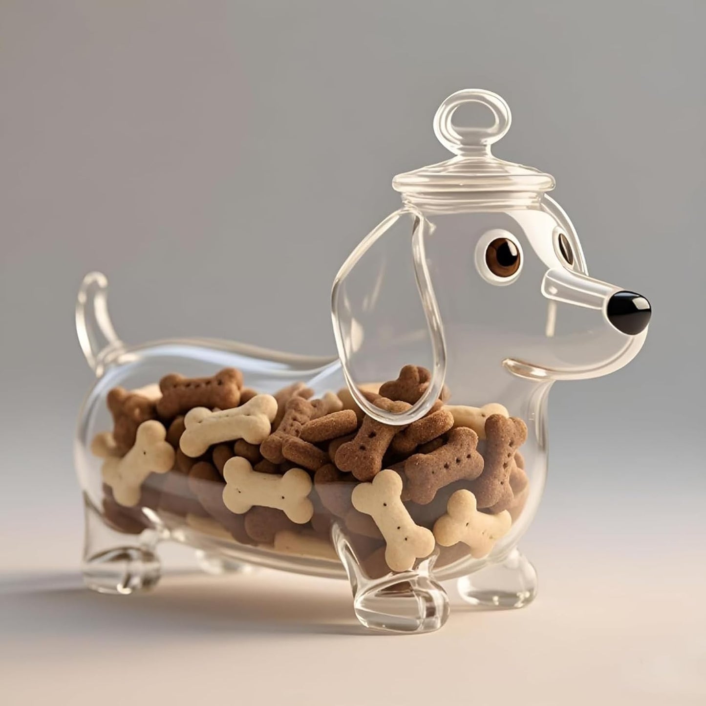 French Bulldog Snack Jar – 2025 New Cute Airtight Storage Container, Multi-purpose Jar for Dog Snacks, Cookies, Candy, Coffee Pods, Kitchen Organization, Pet Lovers Gift(Dachshund)
