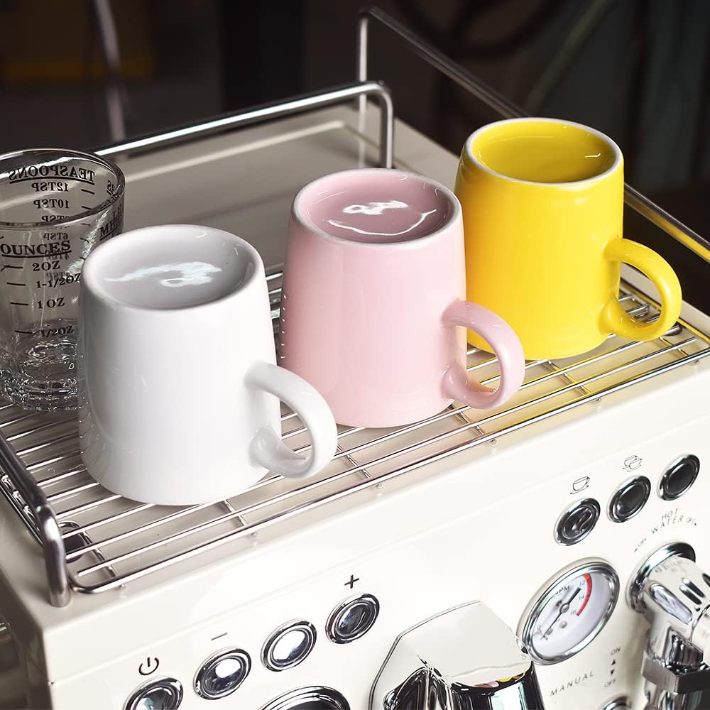 homEdge Mini Procelain Espresso Cup, 4 Ounces / 120 ml Tiny Ceramic Coffee Mugs Demitasse for Espresso, Tea- Set of 6, White