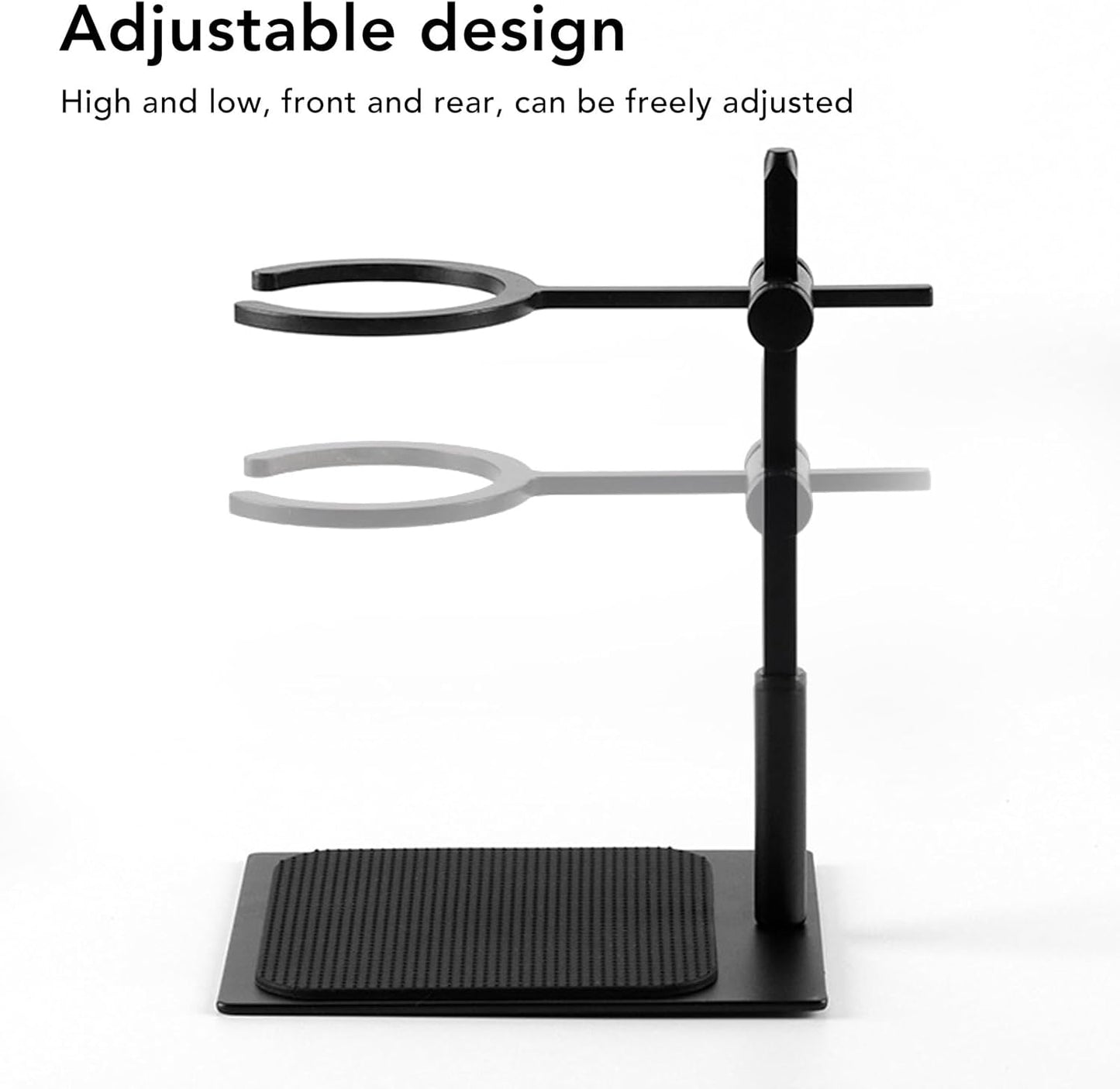 Pour Over Coffee Station Dripper Stand, With Adjustable Aluminum Alloy Stand, Reusable Stainless Steel Filter, Sturdy Base for Home or Office