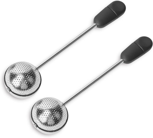 Numola Long Handle Twisting Tea Ball, 2Pcs Tea Ball Infuser for Loose Tea, Reusable Loose Leaf Tea Steeper Stainless Steel for Cup and Teapot