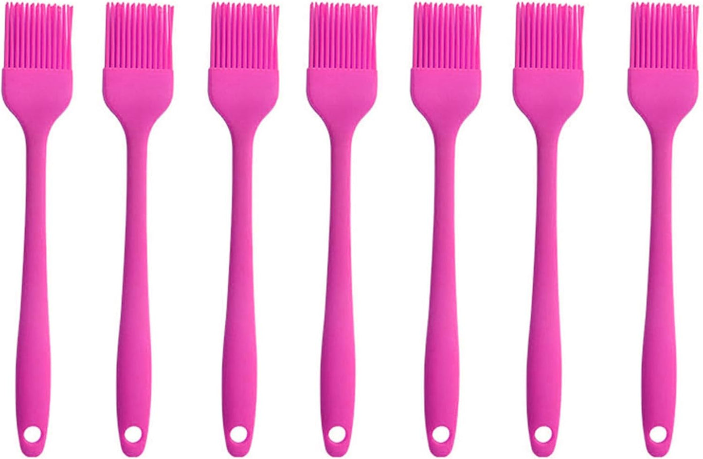 Silicone brush, Oil Brush for BBQ Kitchen Cooking Baking and Grilling (7 PCS,Rose red)