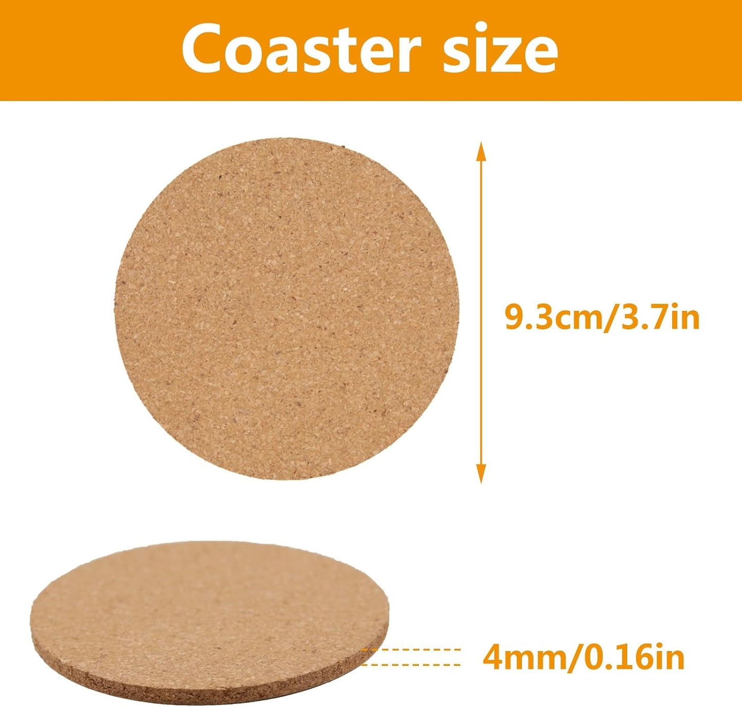 100 pcs Cork Coasters for Drinks, Bulk Blank Coasters DIY Crafts, Non-Slip, Heat-Resistant, Absorbent and Reusable Coffee Coaster for Home Tabletop Decoration