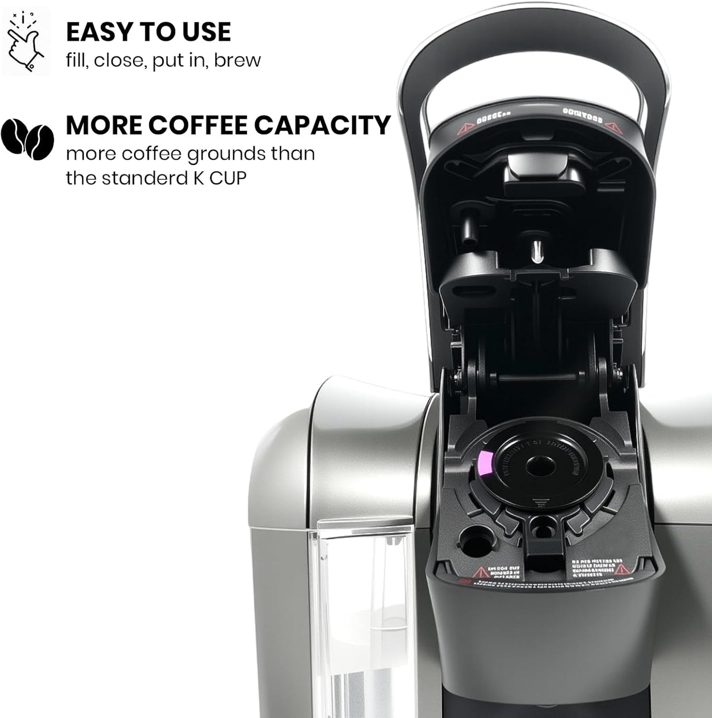 4-Pack Roogaluckeep Reusable K Cup for Keurig, Black BPA Free Refillable K-Cup Pod Coffee Filters, Universal Fit Refillable Coffee Filters for 1.0 and 2.0 Keurig Coffee Makers