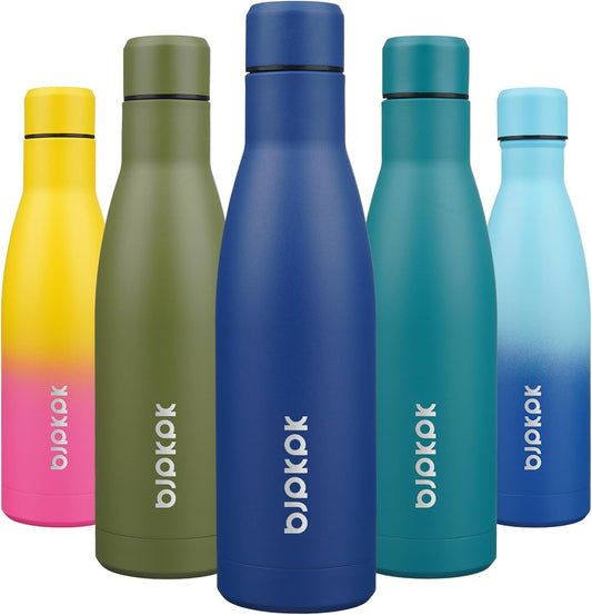 BJPKPK 17oz Insulated Water Bottles Stainless Steel Sports Water Bottles Keep Cold and Hot for Travel Dishwasher Safe,Blue