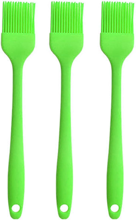 Silicone brush, Oil Brush for BBQ Kitchen Cooking Baking and Grilling (3 PCS,green)
