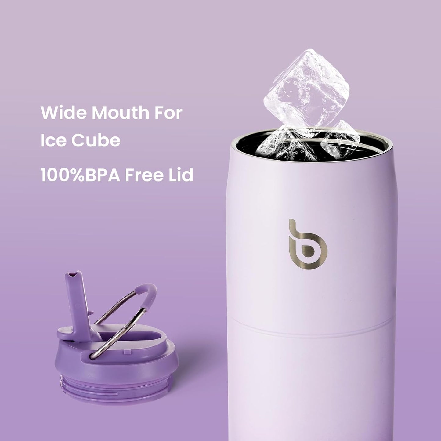 BOTTLE BOTTLE Stainless Steel Water Bottle with Straw and Lid,32 oz Vacuum Insulated Cup,Stay Cold and Hot, Leak-Proof Wide Mouth Water Bottles for Men and Women purple