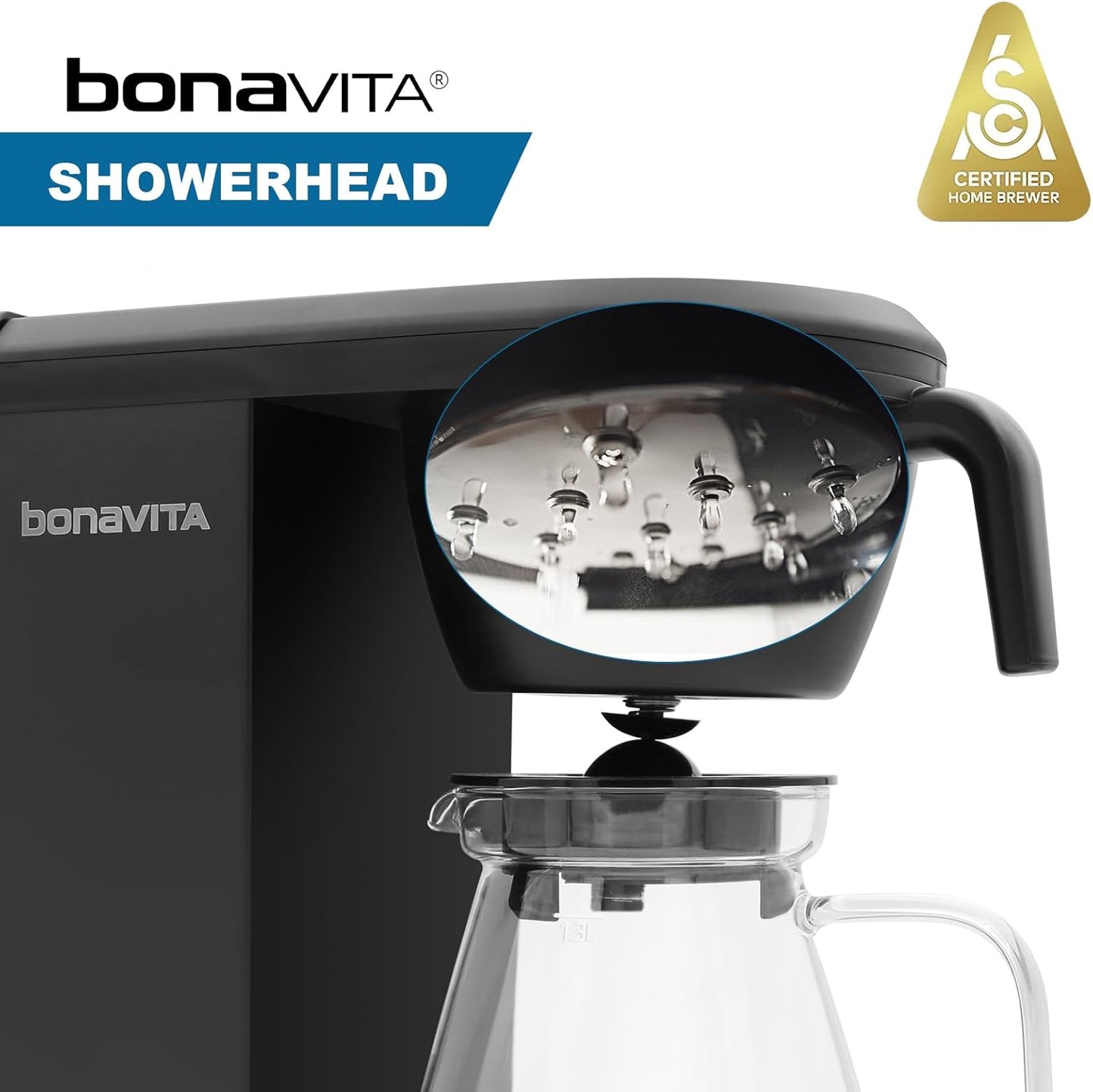Bonavita Enthusiast 8 Cup Drip Coffee Brewer, Pour Over, SCA Certified Coffee Machine with Thermal Carafe, Stainless Steel Panel, Removable Reservoir