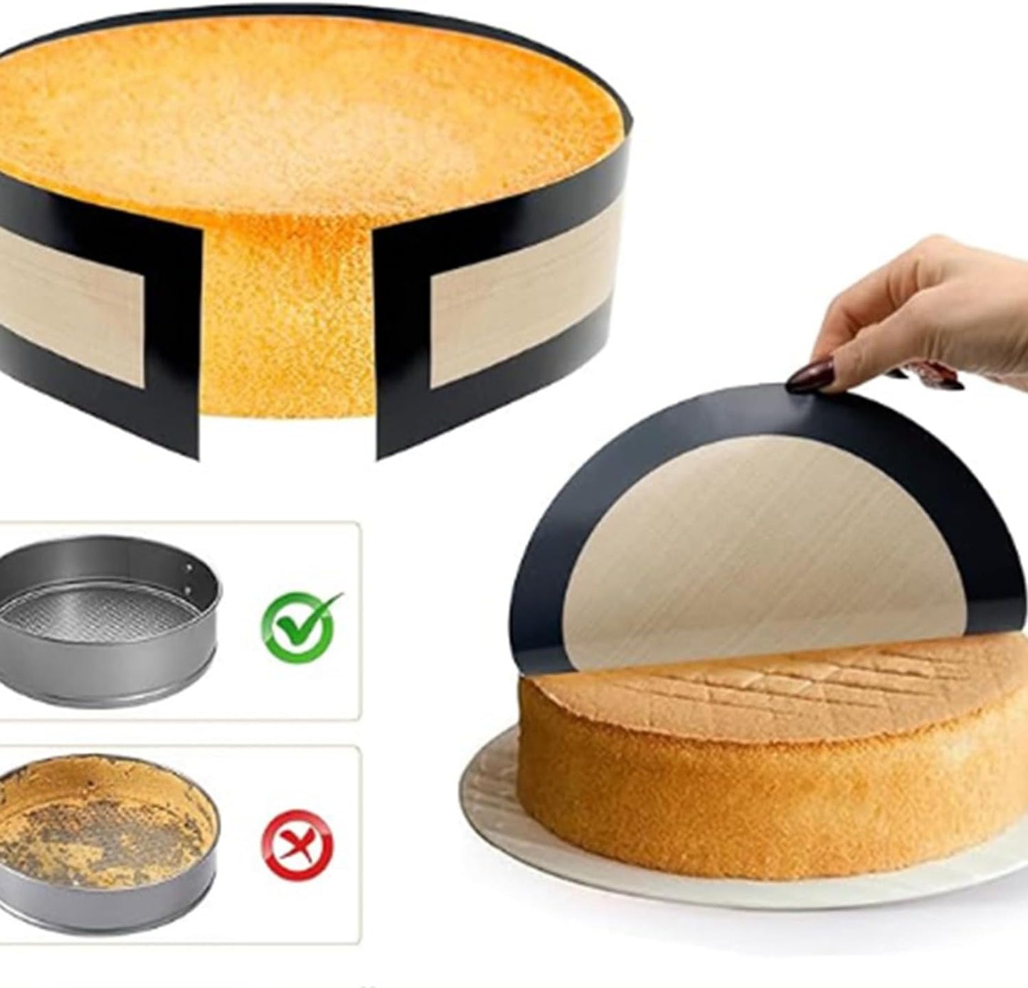 Silicone Baking Mat 9-Inch Nonstick & Reusable, Dishwasher/Oven Safe Cookie Sheet Protector for Cheesecakes, Cookies, Pizza, Bread, Macarons & Pastries (2 Set)