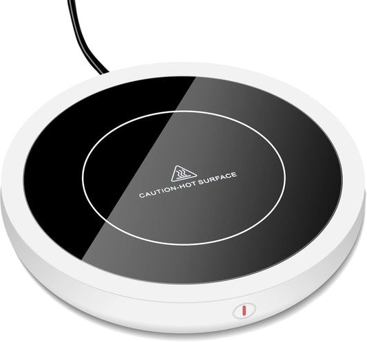 Coffee Mug Warmer for Desk 4H Auto Shut Off, Smart Coffee Cup Warmer with 3 Temperature Setting, Electric Mug Warmer Plate for Coffee, Milk, Tea (White)