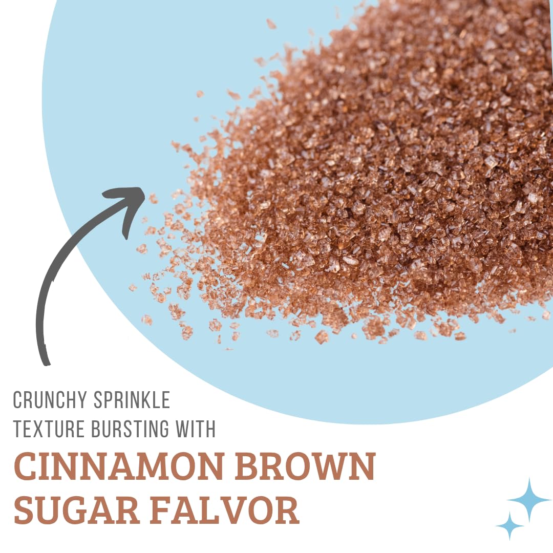 Sweets Indeed Cinnamon Brown Sugar Topping – 5.11 oz Jar | Holiday Baking & Drink Garnish | Edible Sugar for Cookies, Cupcakes, Cocoa, Coffee, Cocktails & Desserts