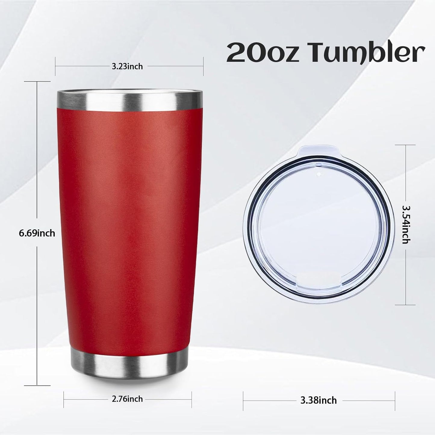 StarSpeed 20oz Tumbler Bulk with Lid, Stainless Steel Insulated Tumblers Double Wall Vacuum Insulated Travel Mug, Powder Coated Coffee Cups for Hot and Cold Drinks(Wine Red,6)