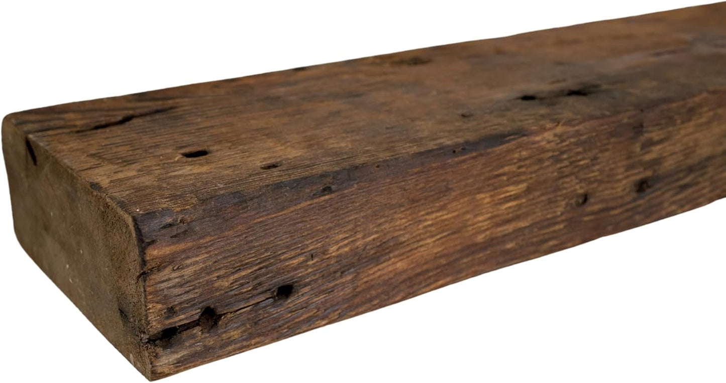 Modern Timber Craft Reclaimed Wood Floating Wall Shelf | Solid Rustic American Barnwood, Floating Shelf Brackets | 2.75" Thickness | 12" L x 8" D, Rustic Original - Oiled, 3 Pack
