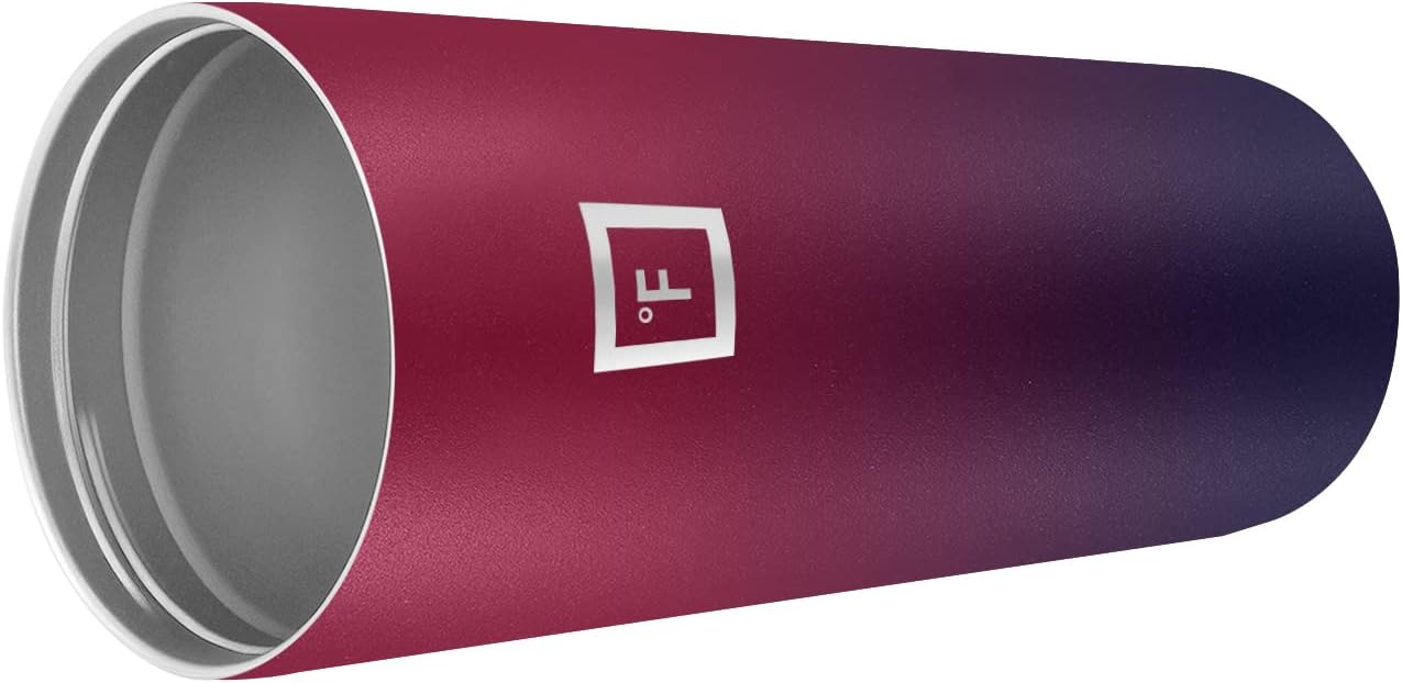 IRON °FLASK Classic Tumbler - Vacuum Insulated Stainless Steel Water Bottle, Double Walled, Drinking Cup, Insulated Travel Mug (Dark Rainbow, 24 oz Solid Lid)