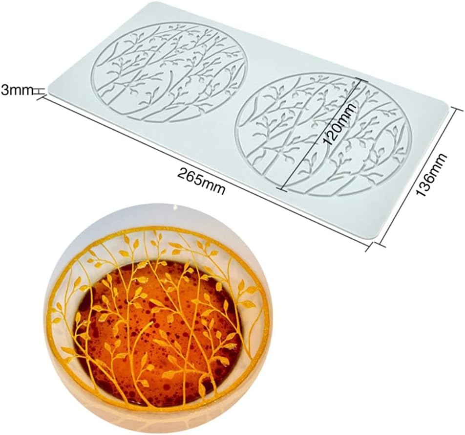 Silicone Lace Mold, Wedding Cake Lace Mat, Coral Cake Decorating Mold Flower Fondant Impression Mats for Edible Lace Fondant Mold, Sugar-Lace Cupcake Mat Tools (C_10.6x5.44x0.12inch)