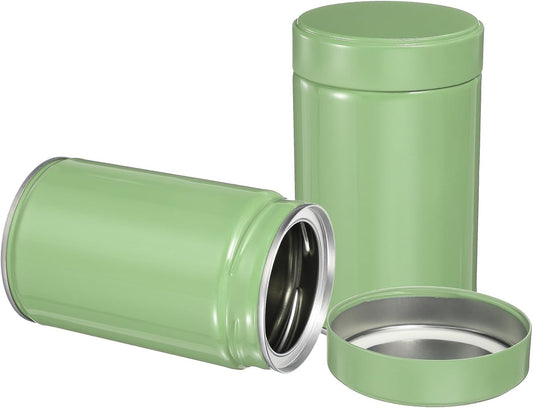 uxcell 2Pcs Round Tea Canisters, 5" x 3" Airtight Metal Tea Containers for Loose Tea, Coffee Beans, Spices - Durable, Compact, and Stylish Storage Tea Tin(Silver Green)