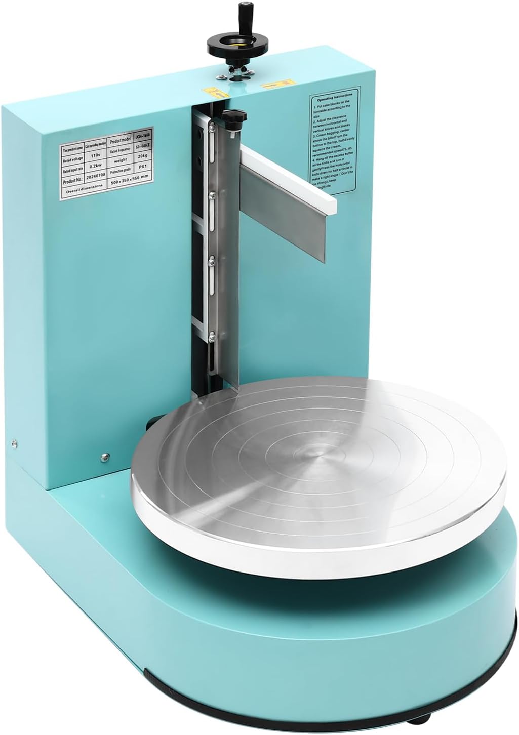 Cake Decorating Coating Machine Cream Spreading Automatic Frosting Turntable with Graduated Scraper for 4-12inch Cakes, 30-200RPM Rotating Speed