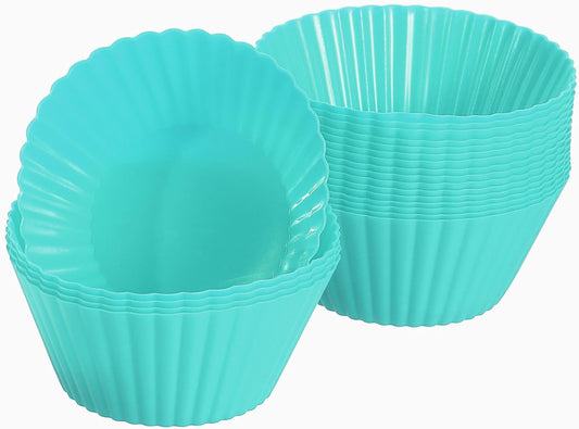 uxcell 18Pcs Silicone Cupcake Liners, Non-Stick Baking Cups, for Cooking Eggs, Baking Muffins and Make a Cake(Mint Green)
