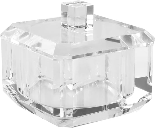 kitCom Crystal Candy Dish with Lid Hand-Cut Home Decorative Jewelry Box Candy Jar W 4" x H 3.5", Comes With Gift Box