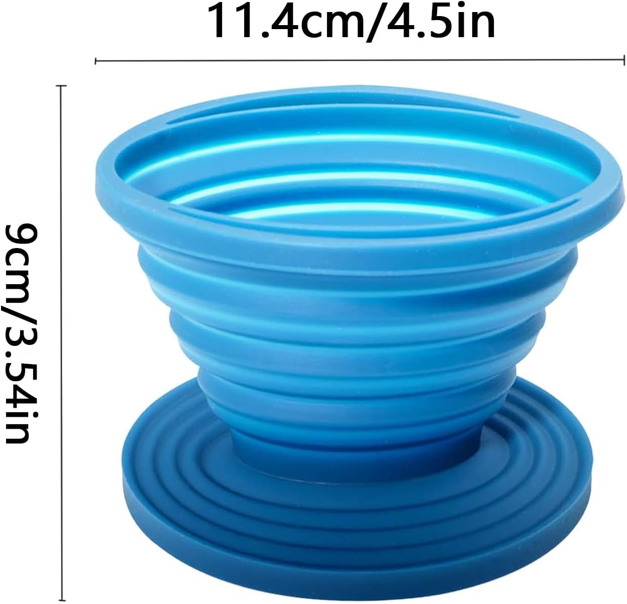 Collapsible Coffee Maker Filter, Reusable Coffee Dripper, Rubber Coffee Maker with 5Pcs Paper Filters, for Home, Camping, Travel, Office