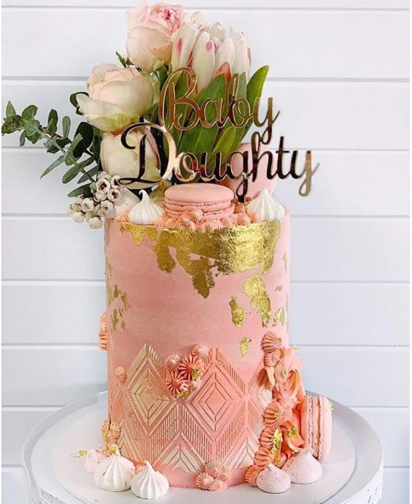 RAYNAG 6 Pieces Cake Stencils Baking Templates Cookie Fondant Cupcake Embossing Mesh Stencil Dessert Decorating Molds, Spray Cake Painting Stencils