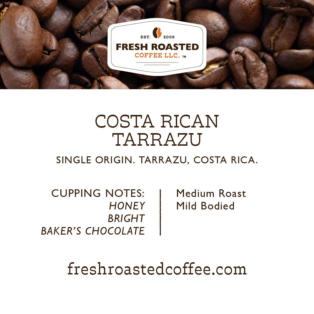 Fresh Roasted Coffee, Costa Rica Tarrazu, Medium Roast, 72 Pods for K Cup Brewers
