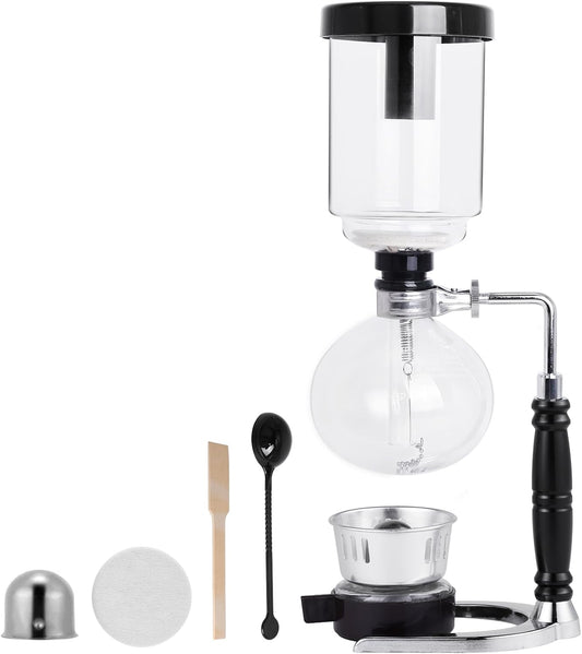 YUCHENGTECH Siphon Syphon Coffee Maker Tabletop Glass Siphon Pot Glass Technica Siphon Vacuum Coffee Maker(5 Cups(600ml))