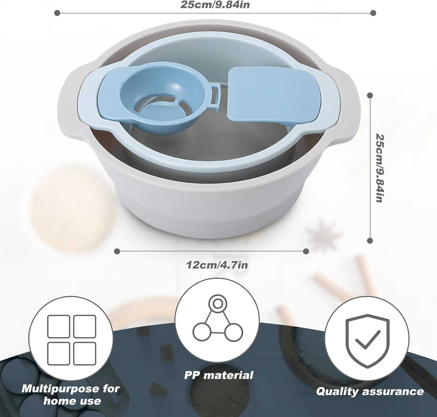 Multifunctional Flour Sifter for Baking, Egg Separator, Mixing Bowl & Scraper, 4-in-1 Baking Tool Set for Pastry & Cupcakes, Send Goods from Local Warehouse
