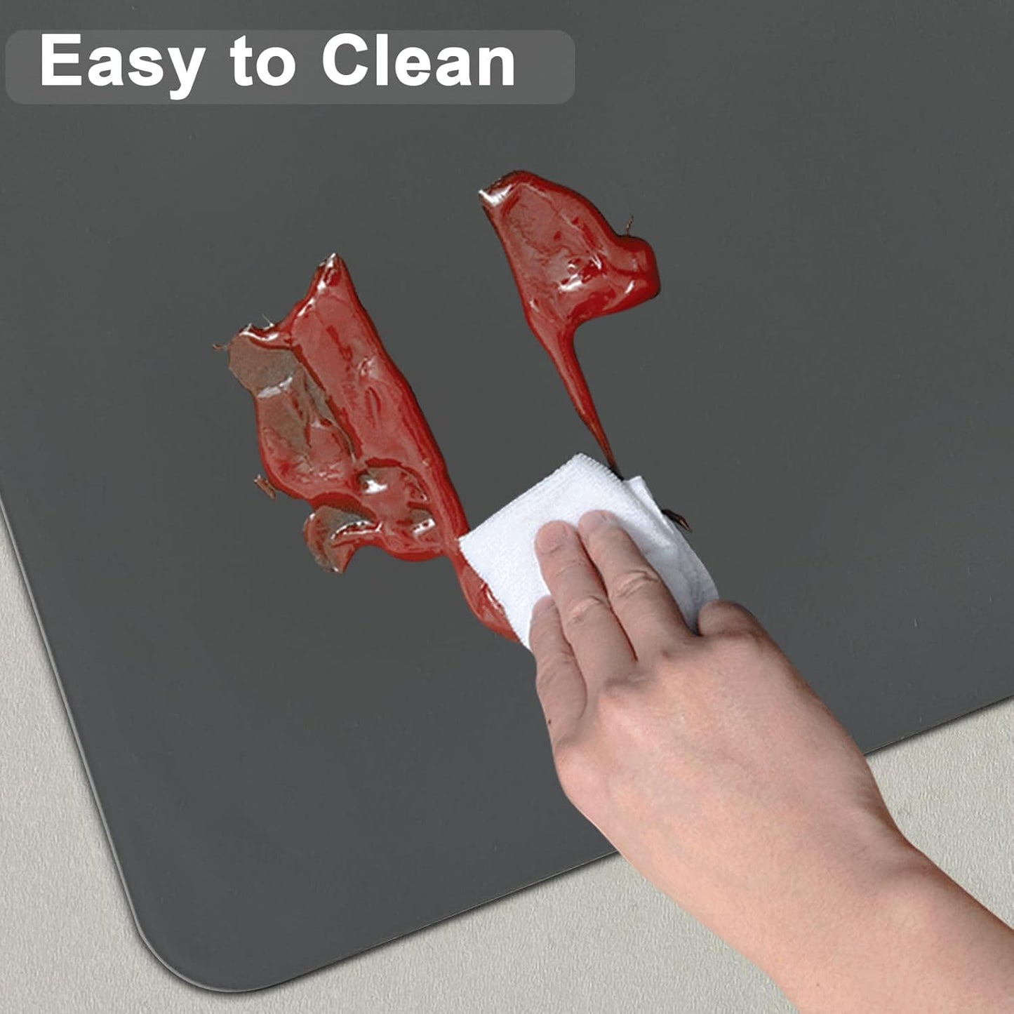 47.2"x23.6" Large Silicone Mat for Kitchen Counter, Heat Resistant Non-Slip Countertop Protector, Waterproof Silicone Craft Mat for Kitchen Island, Semitransparent