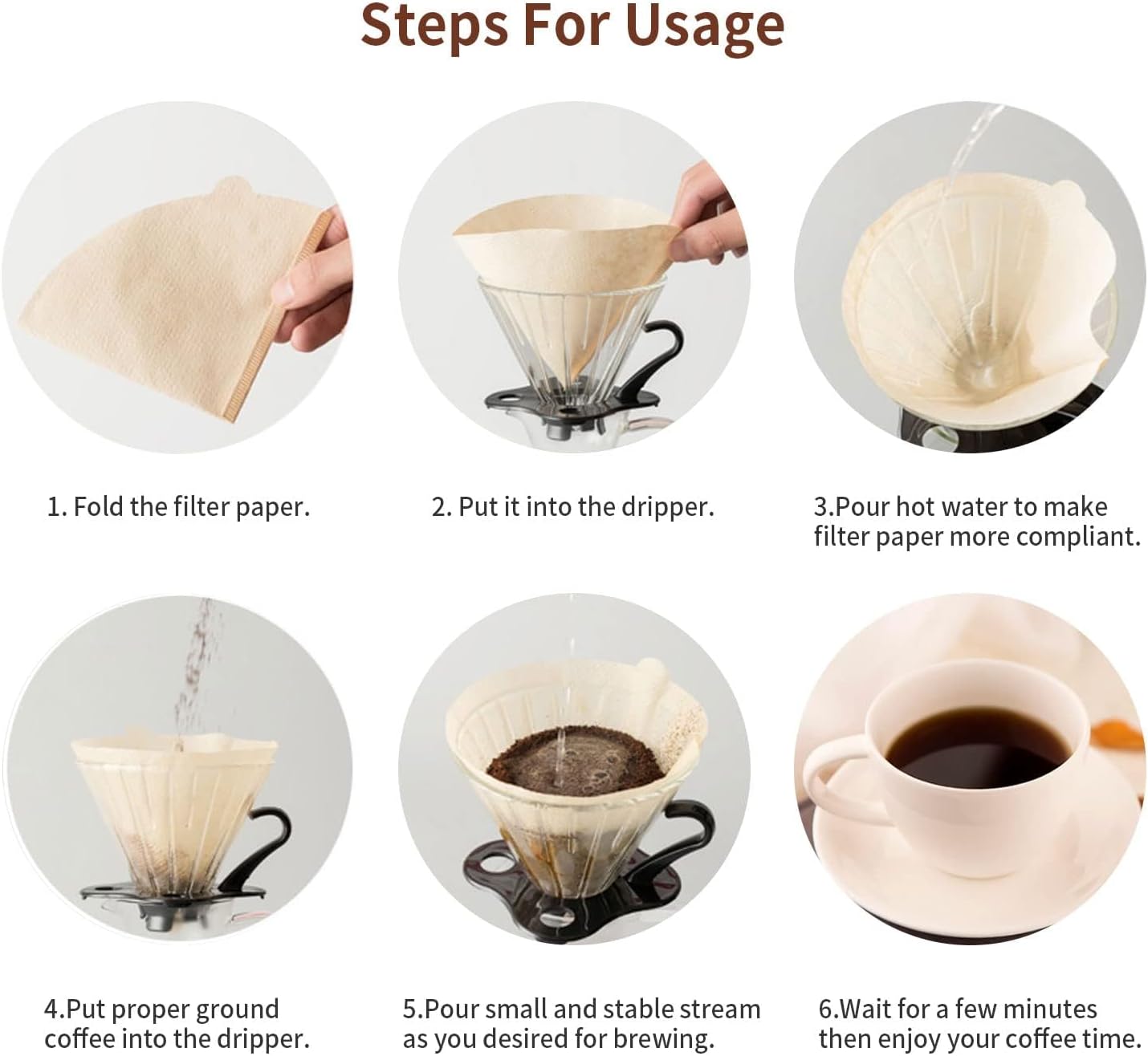 Coffee Filters, Size 02 Unbleached Cone Filters, 200 Count Disposable Natural Paper Filters 2-4 Cup, 02 Cone For Pour Over and Drip Coffee Maker