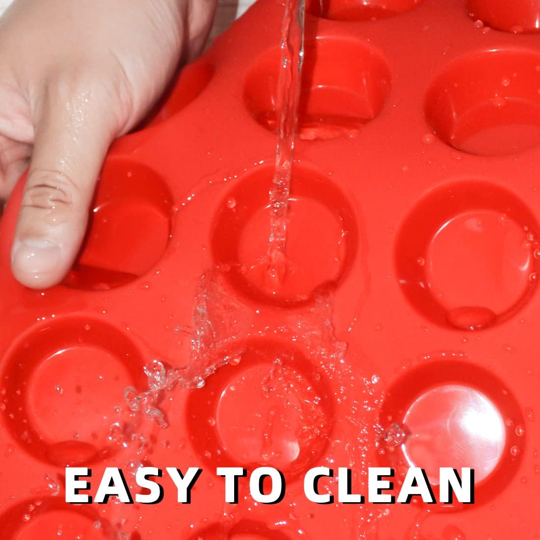 CAKETIME Silicone Muffin Pan, Mini Muffin Pan, Regular 12 Cups and Mini 24 Cups Cupcake Tin Set of 2 for Baking Egg Bites